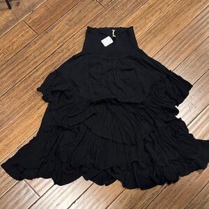 Free People Convertible Skirt / Dress Black Layered Skirt- NWT!